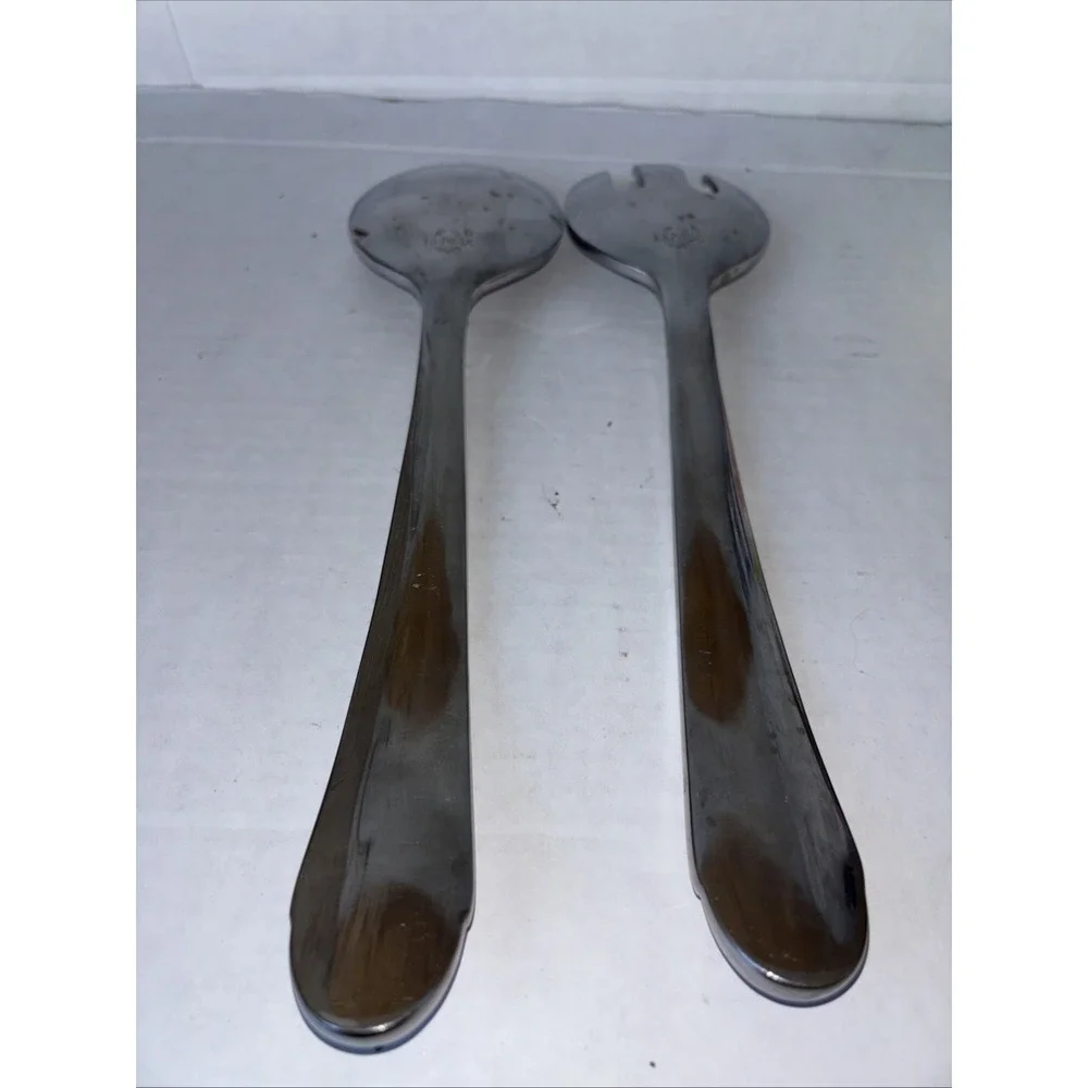 LENOX Metal Salad‎ Serve Fork And Spoon Floral